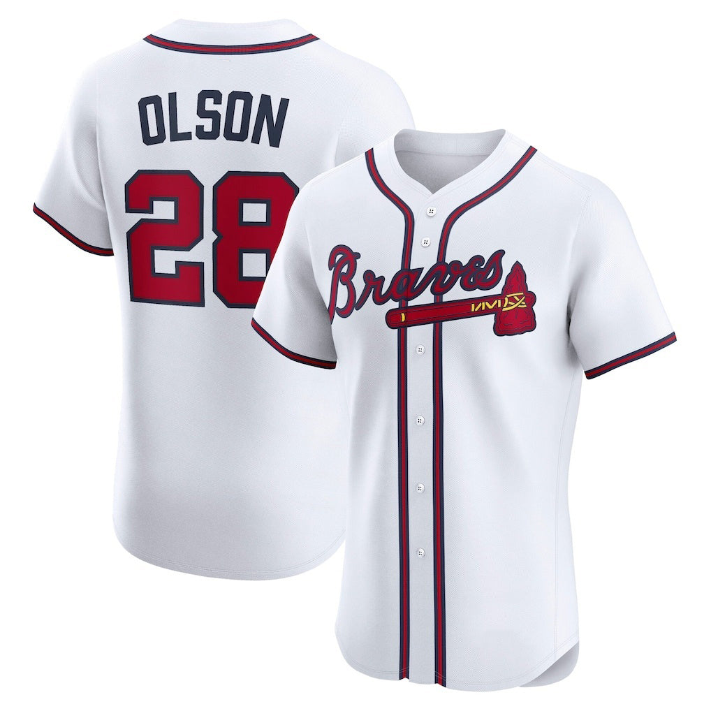 Baseball Jersey | Atlanta Braves #28 Matt Olson White Home Player - image 1