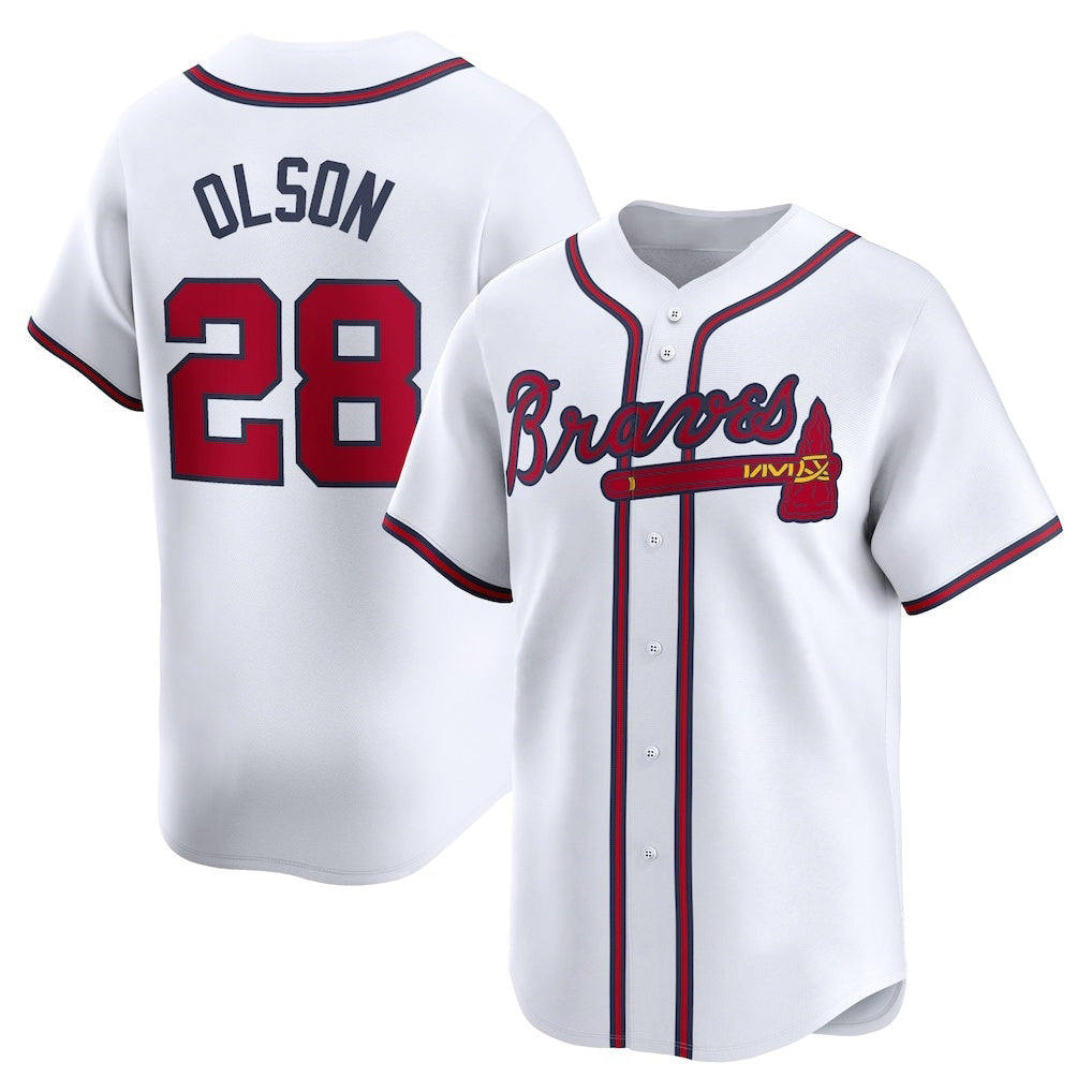 Baseball Jersey | Atlanta Braves #28 Matt Olson White Home Limited Player - image 1