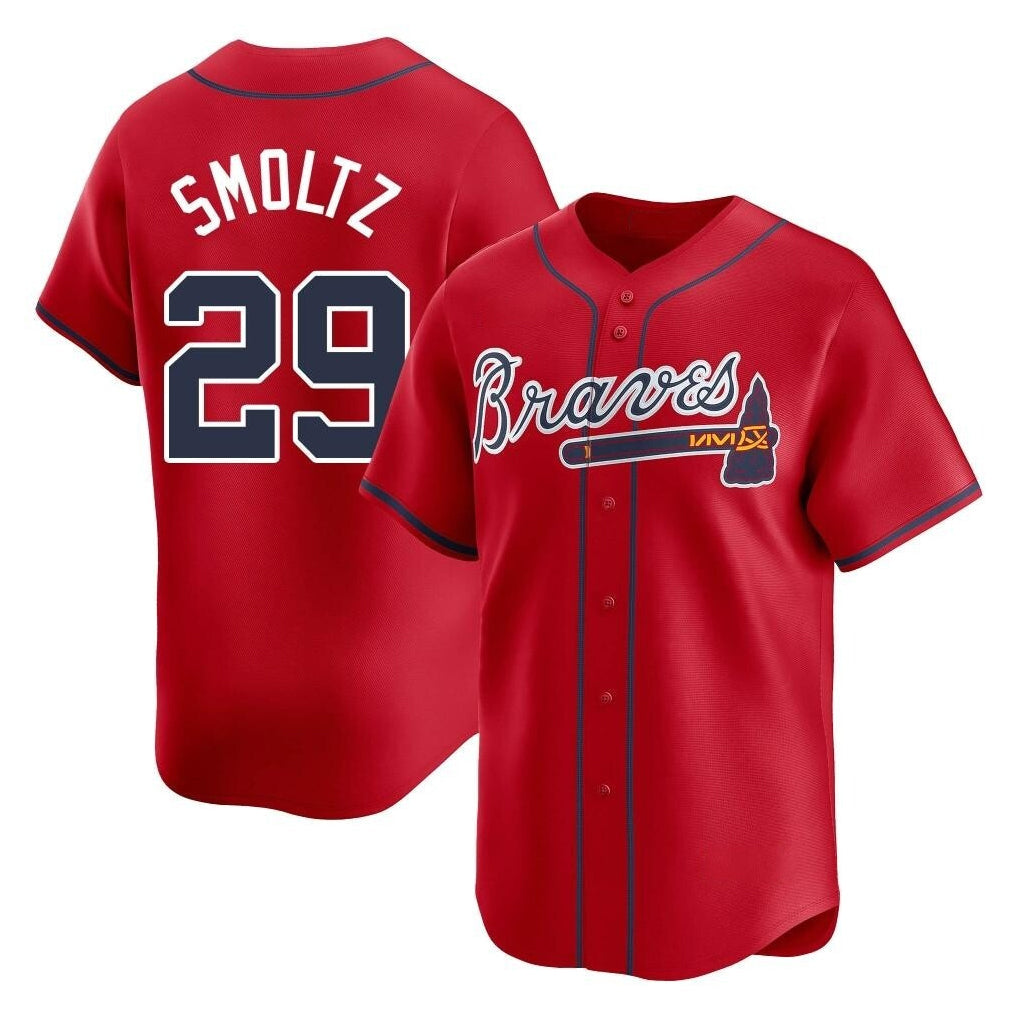 Baseball Jersey | Atlanta Braves #29 John Smoltz Player Red Limited Home Game Stitched - image 1