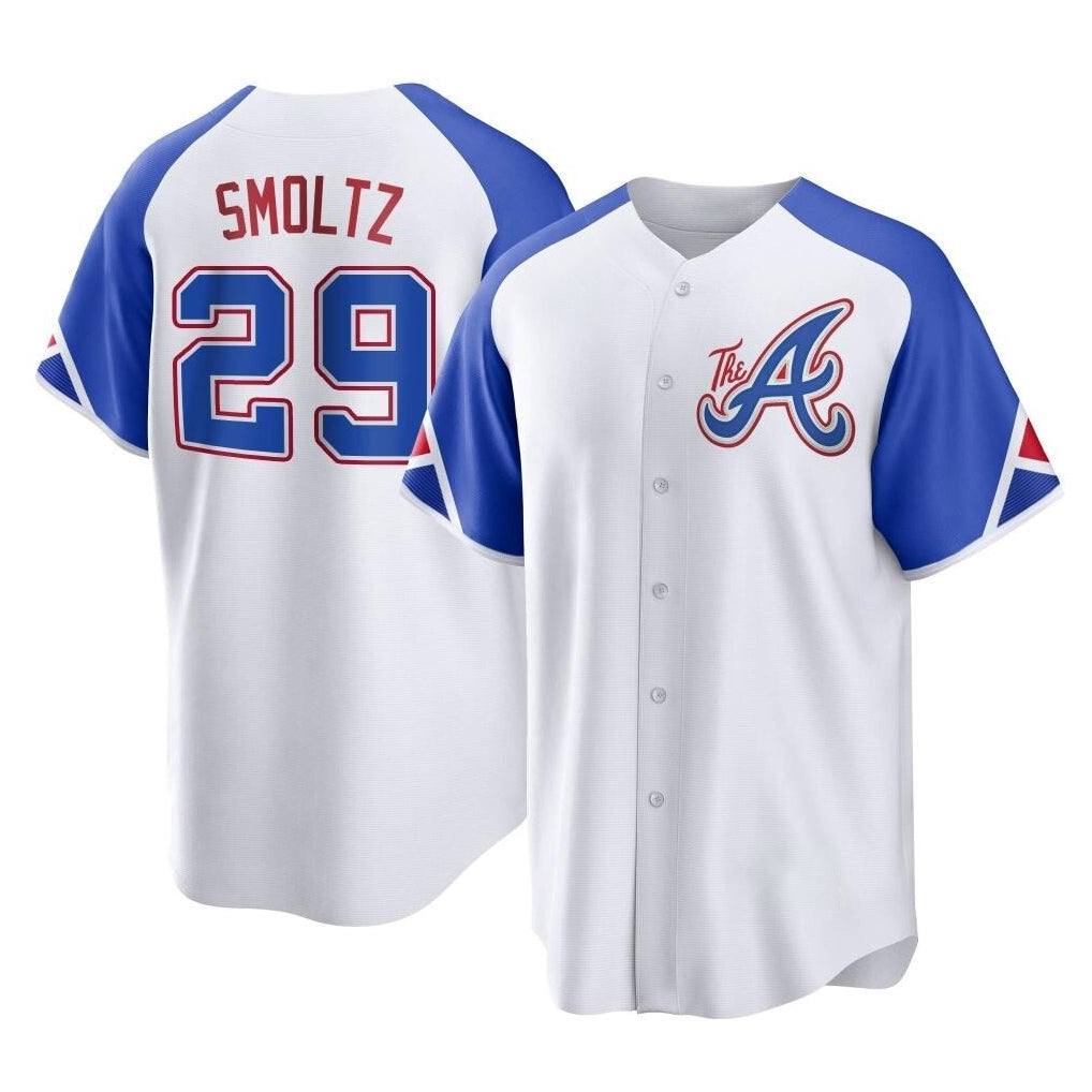 Baseball Jersey | Atlanta Braves #29 John Smoltz Player White City Connect Home Game Stitched - image 1