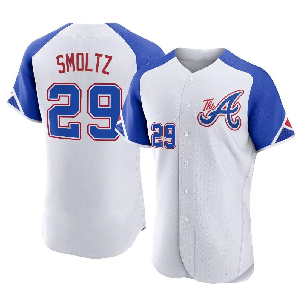 Baseball Jersey | Atlanta Braves #29 John Smoltz Player White City Connect Limited Home Game Stitched - image 1
