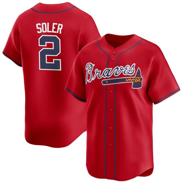 Baseball Jersey | Atlanta Braves #2 Jorge Soler Red 2024 Alternate Limited Stitched - image 1