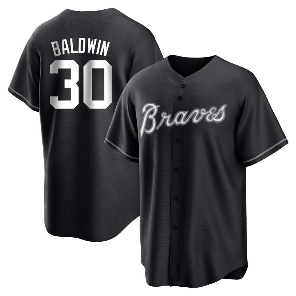Baseball Jersey | Atlanta Braves #30 Drake Baldwin Player Black Home Game Stitched - image 1