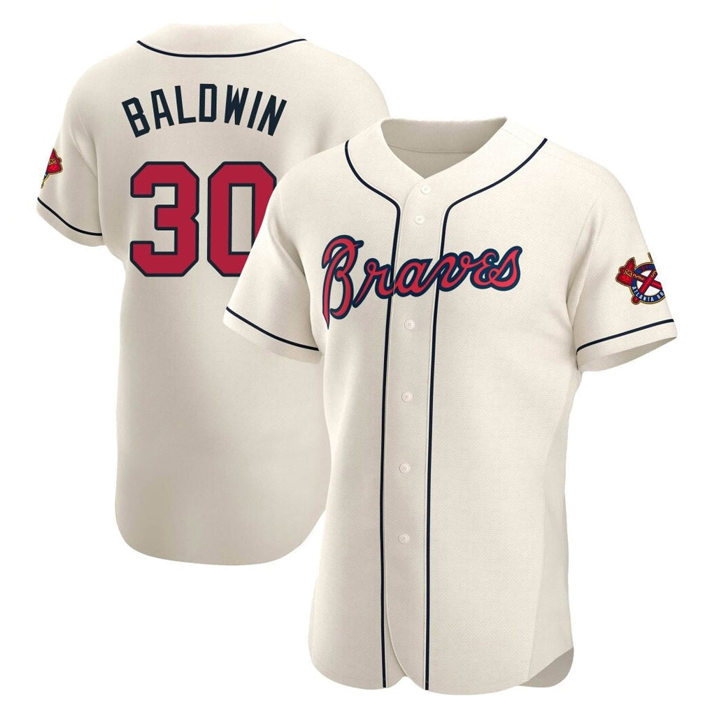 Baseball Jersey | Atlanta Braves #30 Drake Baldwin Player Cream Limited Home Game Stitched - image 1