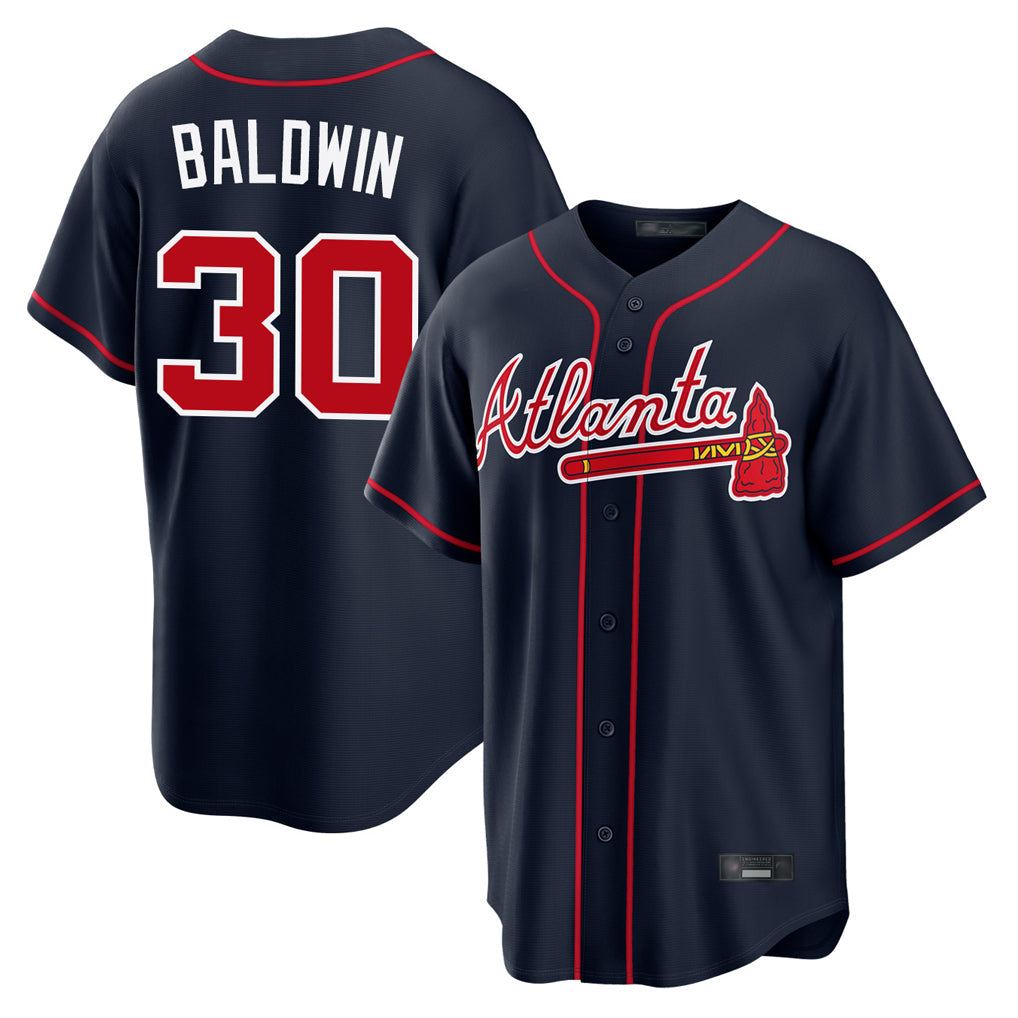 Baseball Jersey | Atlanta Braves #30 Drake Baldwin Player Navy Home Game Stitched - image 1
