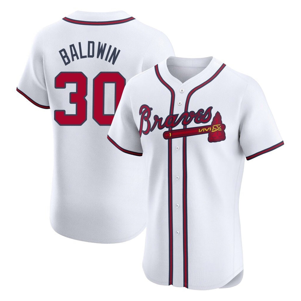 Baseball Jersey | Atlanta Braves #30 Drake Baldwin Player White Limited Home Game Stitched - image 1