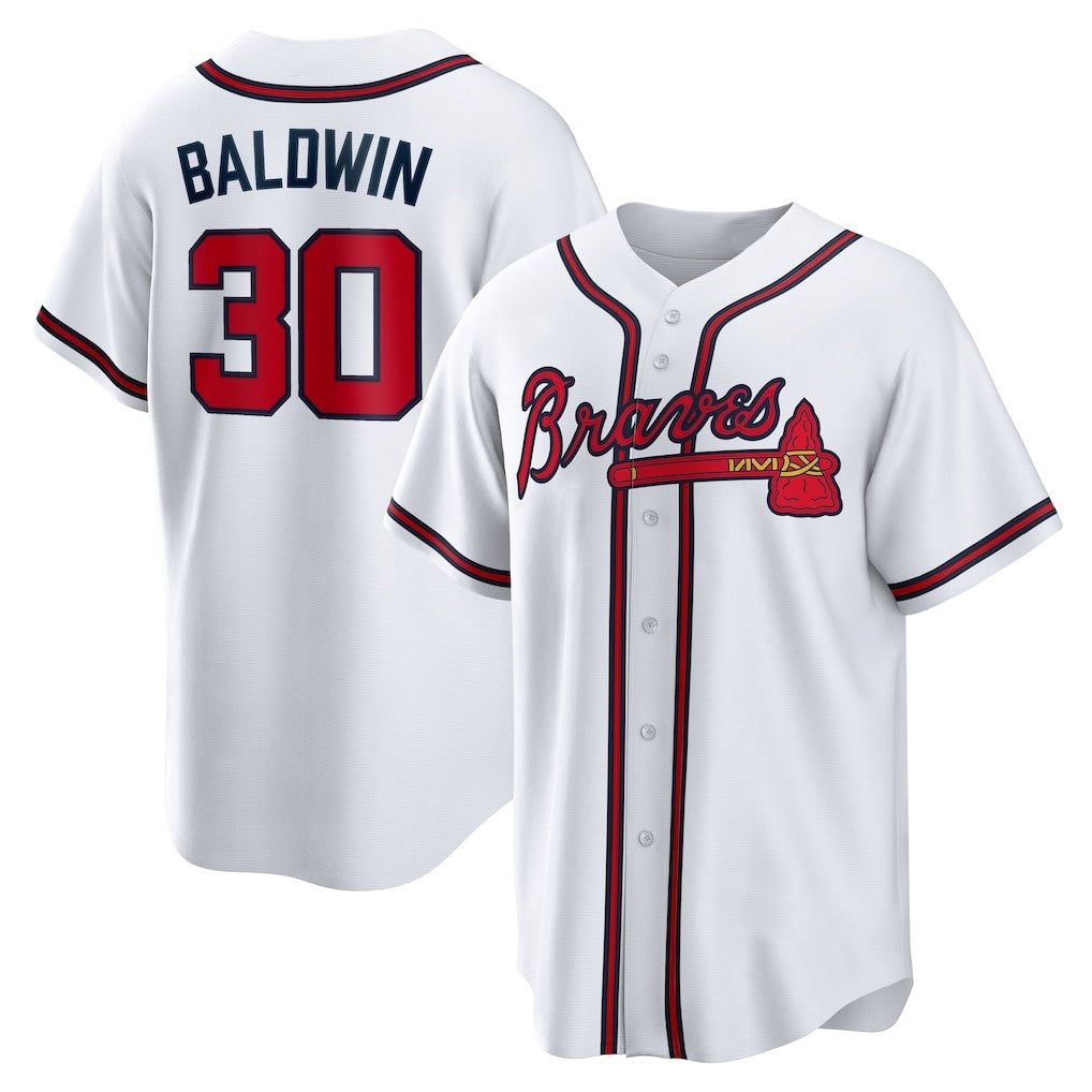 Baseball Jersey | Atlanta Braves #30 Drake Baldwin White Home Replica - image 1