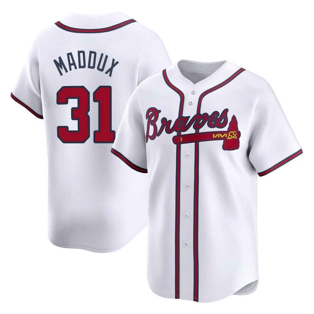 Baseball Jersey | Atlanta Braves #31 Greg Maddux Player White Limited Home Game Stitched - image 1