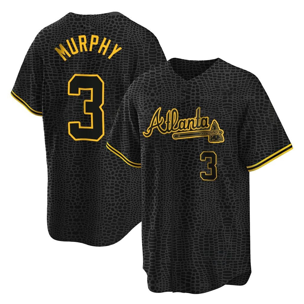 Baseball Jersey | Atlanta Braves #3 Dale Murphy Player Black Snake Skin City Home Game Stitched - image 1