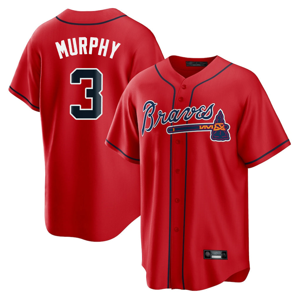 Baseball Jersey | Atlanta Braves #3 Dale Murphy Player Red Home Game Stitched - image 1
