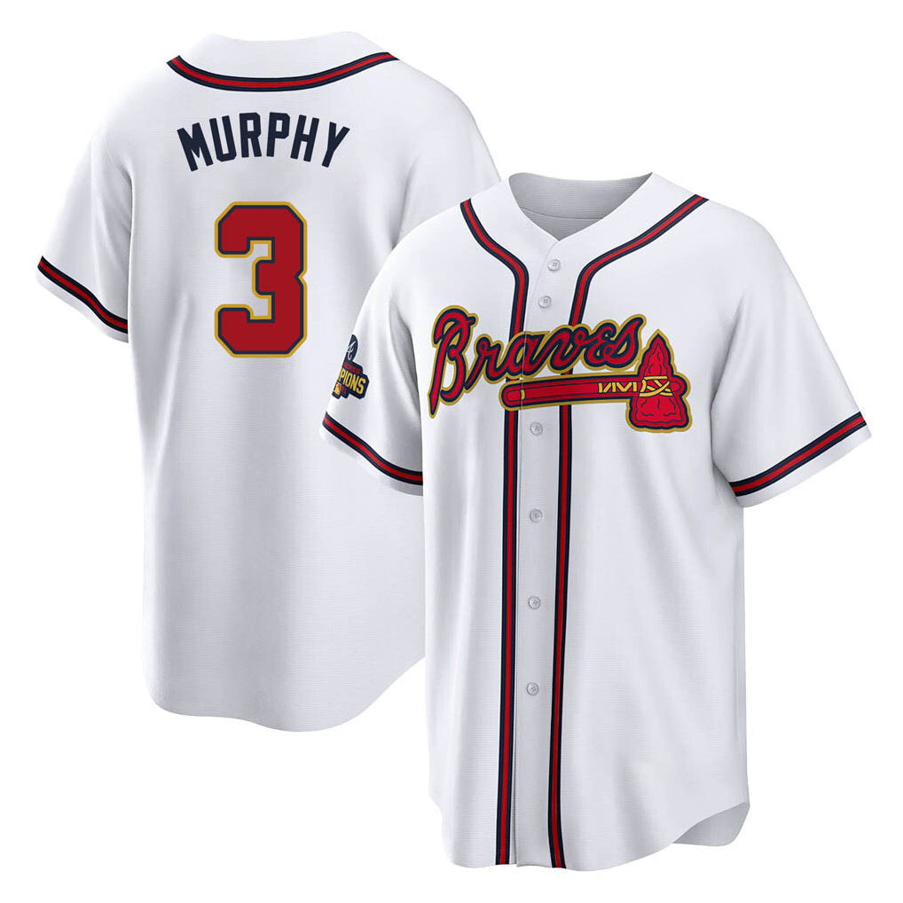 Baseball Jersey | Atlanta Braves #3 Dale Murphy Player White Gold Home Game Stitched - image 1