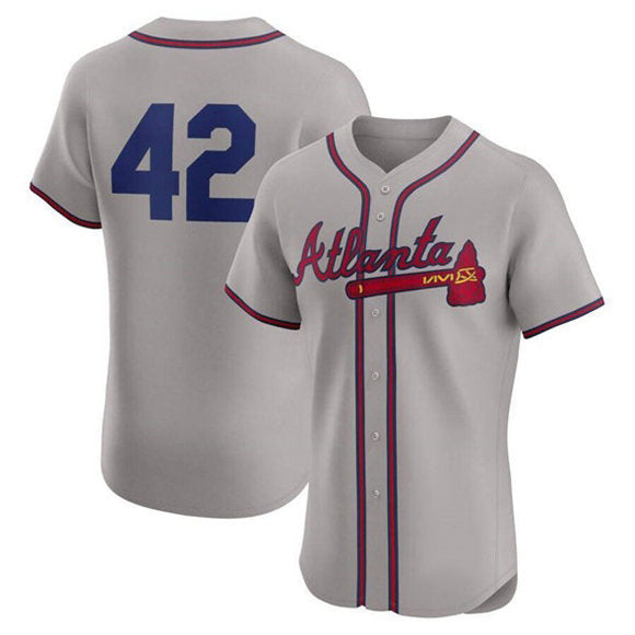 Baseball Jersey | Atlanta Braves #42 Jackie Robinson Gray Stitched - image 1