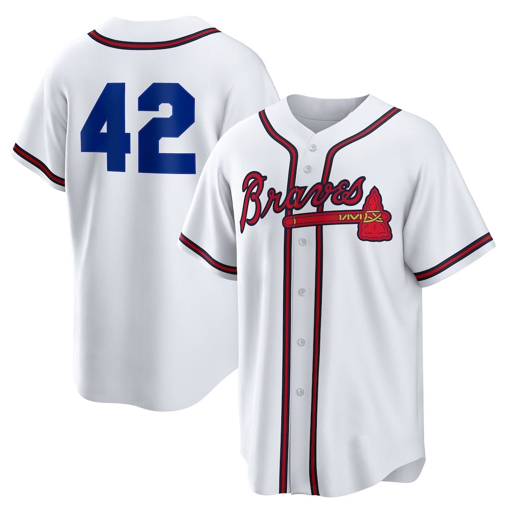 Baseball Jersey | Atlanta Braves #42 White Home 2025 Jackie Robinson Day Replica - image 1