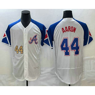Baseball Jersey | Atlanta Braves #44 Hank Aaron Number White 2023 City Connect Stitched - image 1