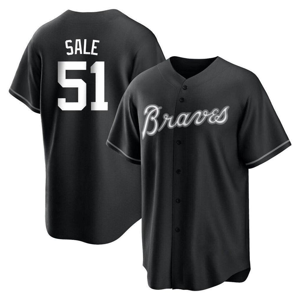 Baseball Jersey | Atlanta Braves #51 Chris Sale Player Black Home Game Stitched - image 1
