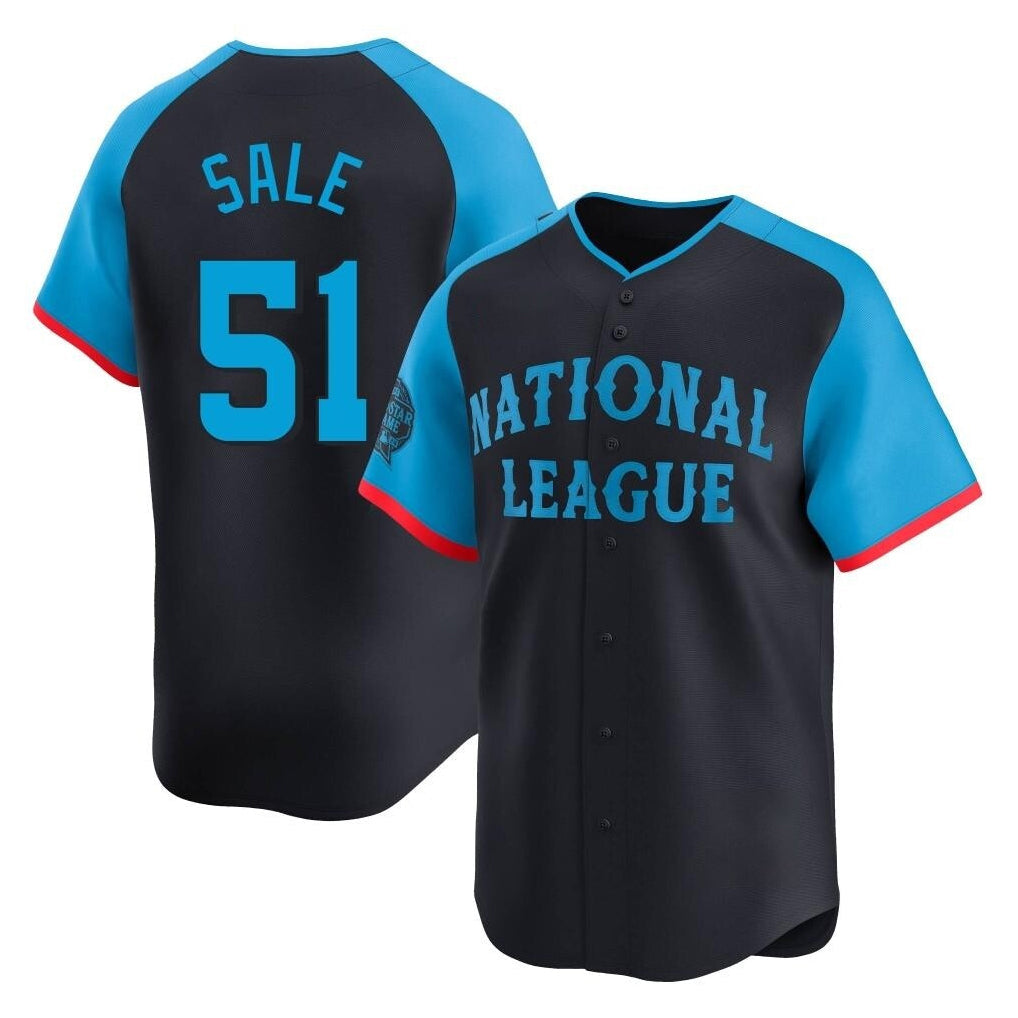 Baseball Jersey | Atlanta Braves #51 Chris Sale Player Navy National League All-Star Limited Home Game Stitched - image 1