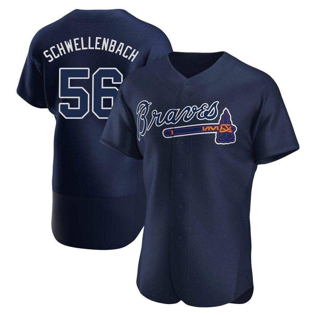 Baseball Jersey | Atlanta Braves #56 Spencer Schwellenbach Player Navy Alternate Limited Home Game Stitched - image 1