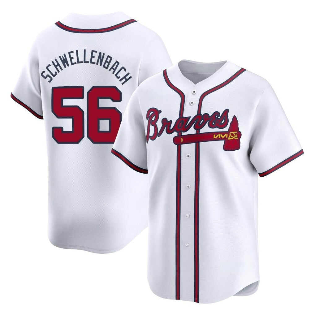 Baseball Jersey | Atlanta Braves #56 Spencer Schwellenbach Player White Limited Home Game Stitched - image 1