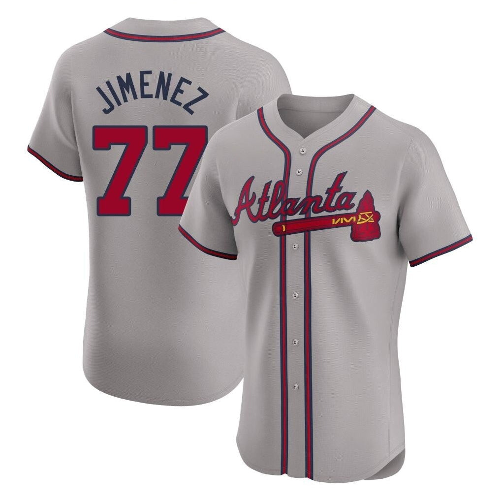 Baseball Jersey | Atlanta Braves #77 Joe Jimenez Player Gray Limited Home Game Stitched - image 1