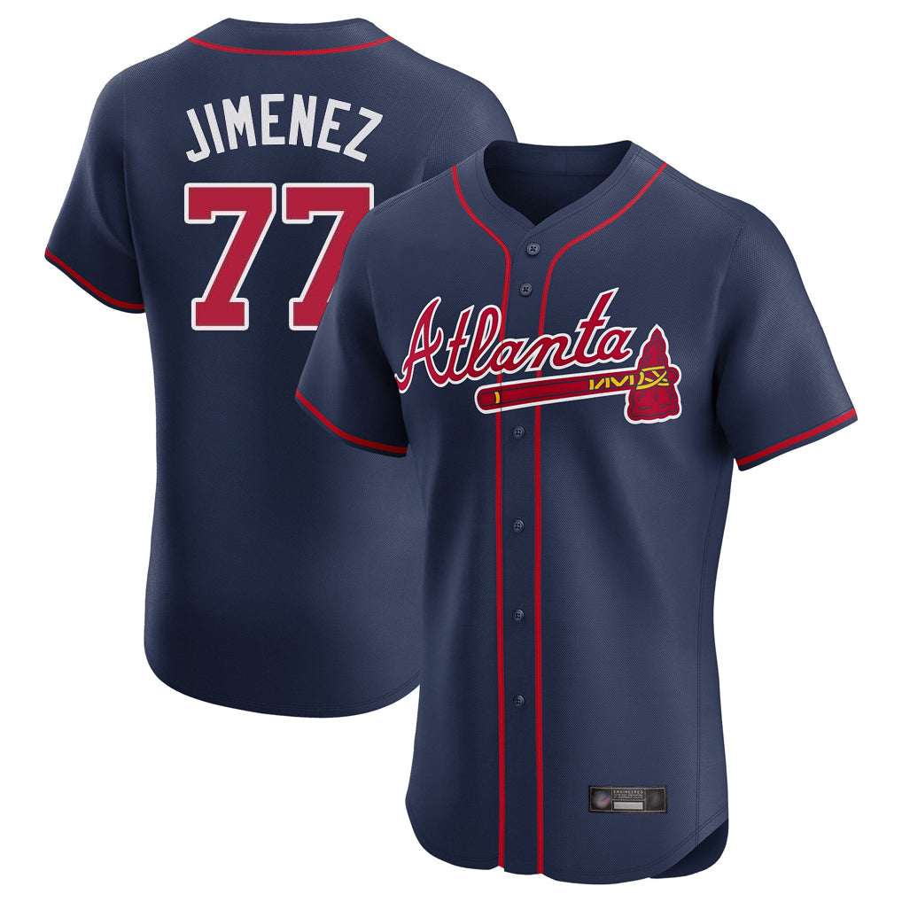 Baseball Jersey | Atlanta Braves #77 Joe Jimenez Player Navy Limited Home Game Stitched - image 1