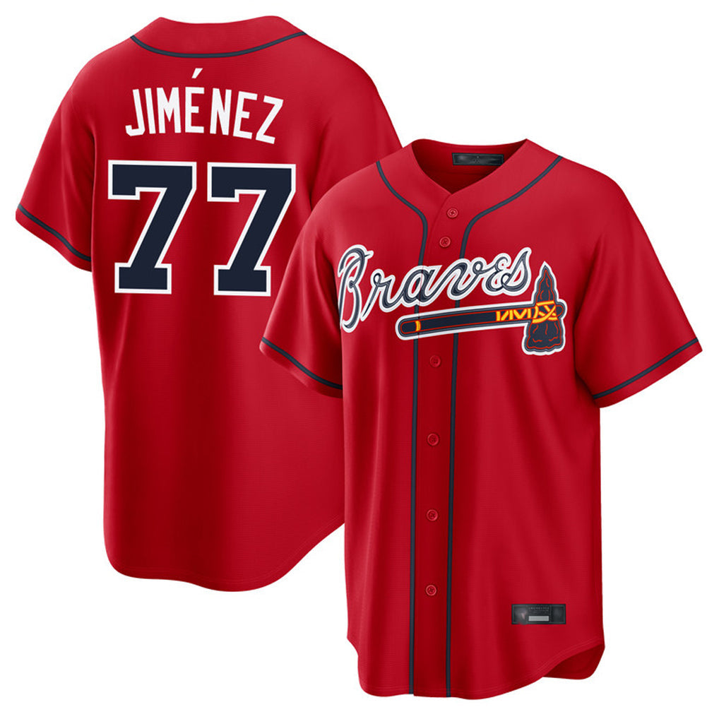 Baseball Jersey | Atlanta Braves #77 Joe Jimenez Player Red Home Game Stitched - image 1