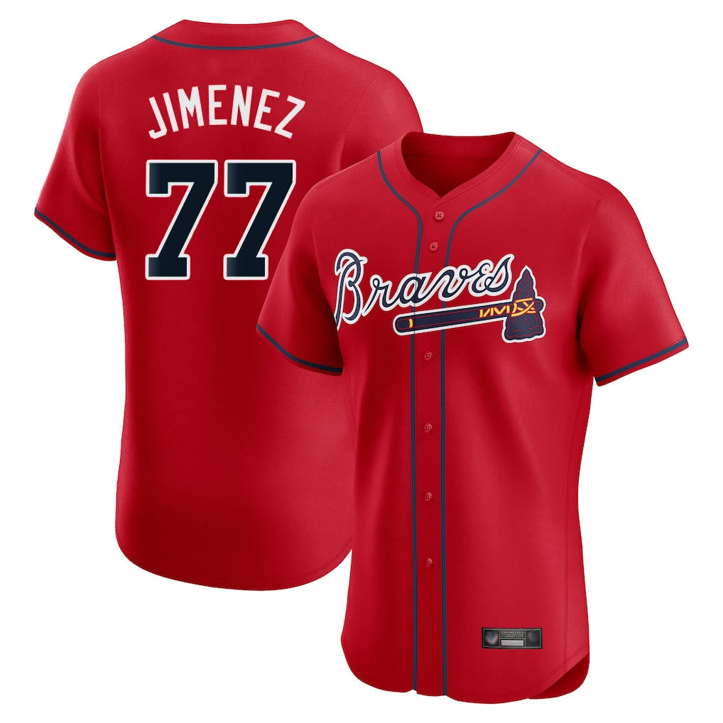 Baseball Jersey | Atlanta Braves #77 Joe Jimenez Player Red Limited Home Game Stitched - image 1