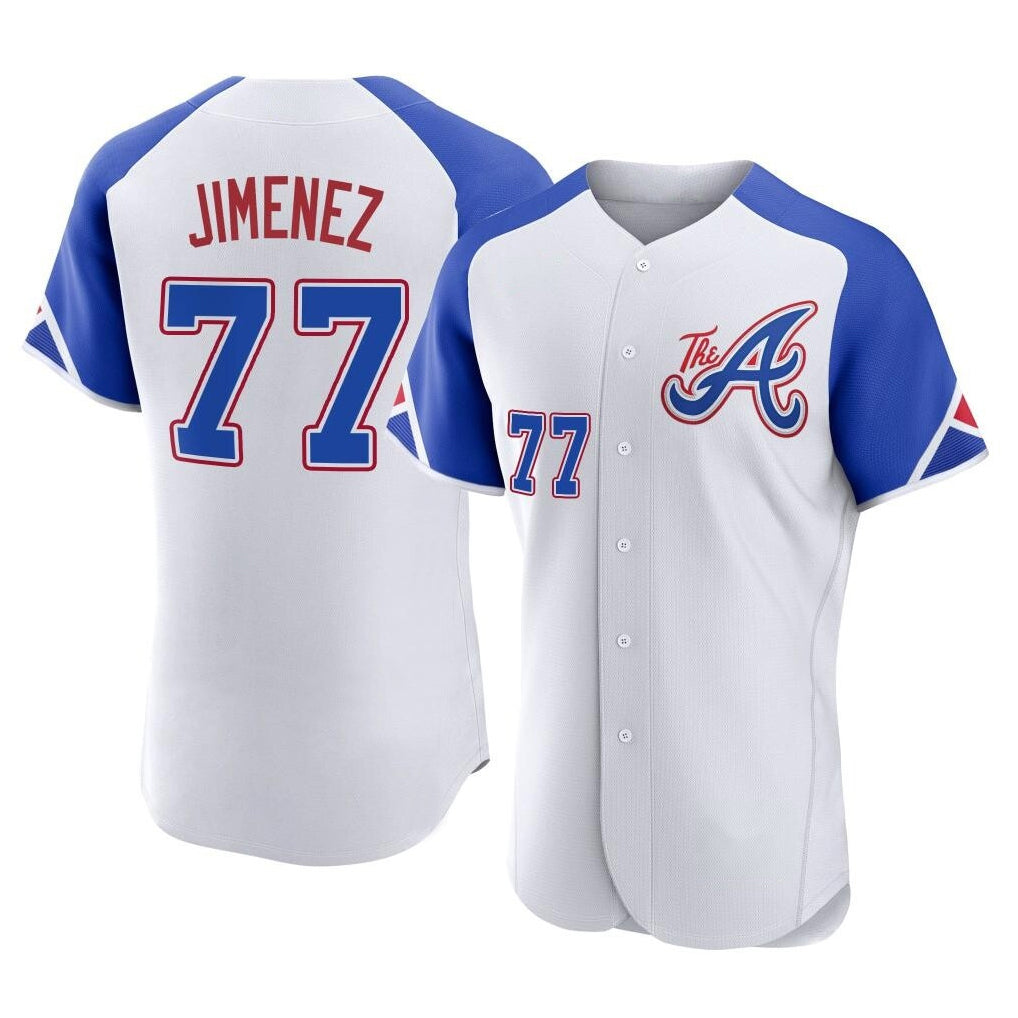 Baseball Jersey | Atlanta Braves #77 Joe Jimenez Player White City Connect Limited Home Game Stitched - image 1