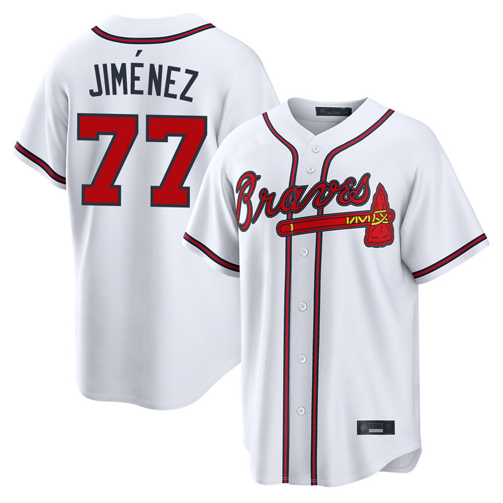 Baseball Jersey | Atlanta Braves #77 Joe Jimenez Player White Home Game Stitched - image 1