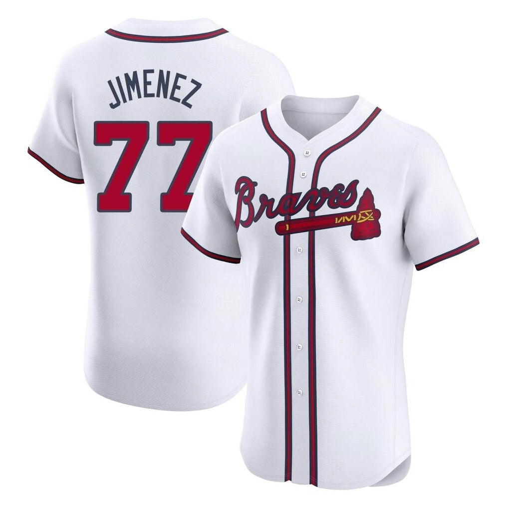 Baseball Jersey | Atlanta Braves #77 Joe Jimenez Player White Limited Home Game Stitched - image 1