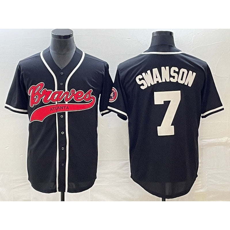 Baseball Jersey | Atlanta Braves #7 Dansby Swanson Black Stitched - image 1