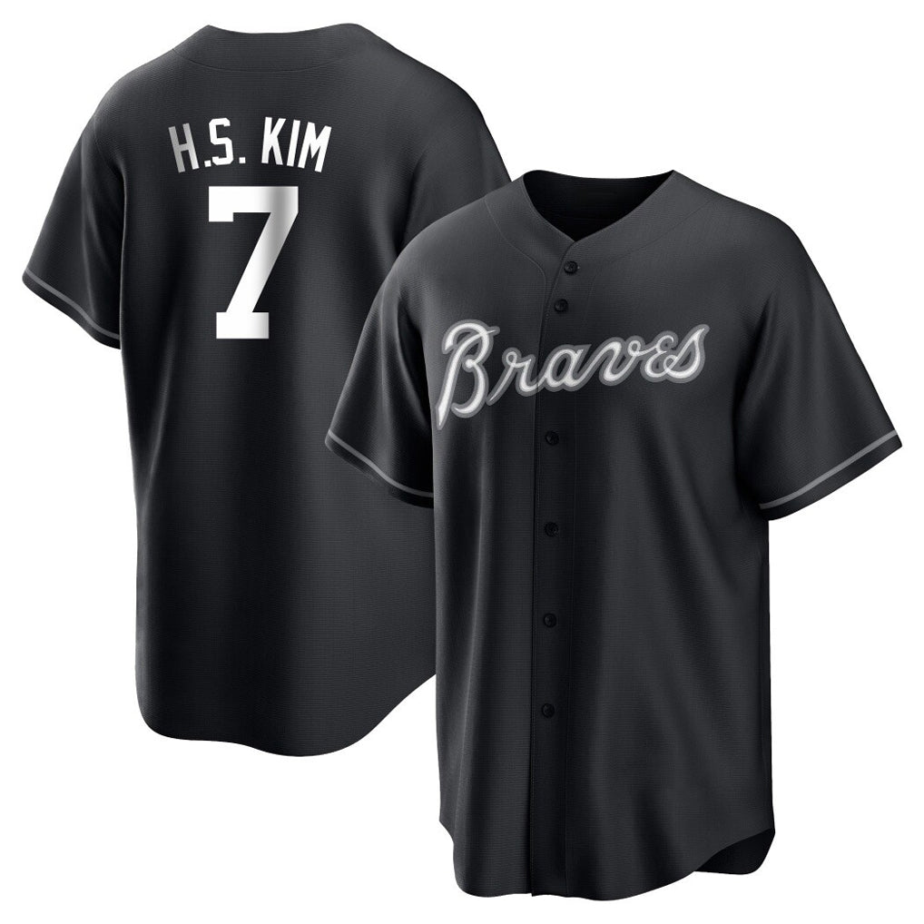 Baseball Jersey | Atlanta Braves #7 Ha-Seong Kim Player Black Home Game Stitched - image 1