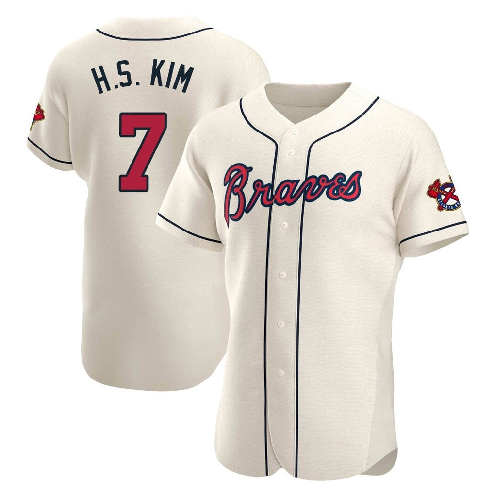 Baseball Jersey | Atlanta Braves #7 Ha-Seong Kim Player Cream Limited Home Game Stitched - image 1