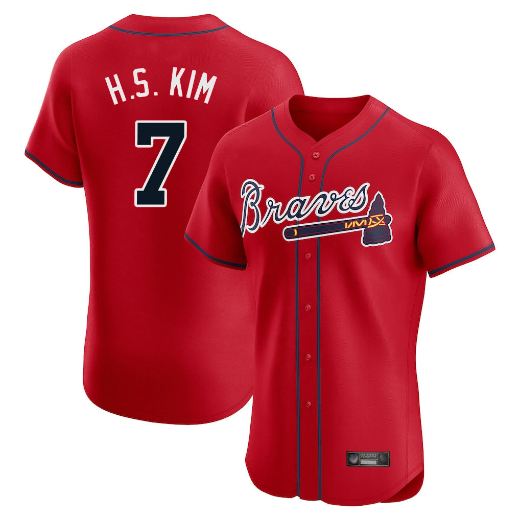 Baseball Jersey | Atlanta Braves #7 Ha-Seong Kim Player Red Limited Home Game Stitched - image 1