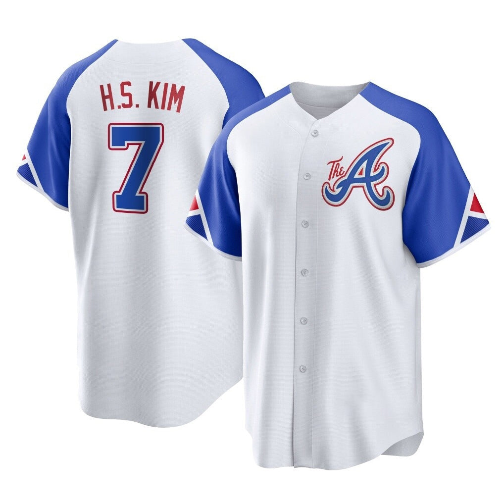 Baseball Jersey | Atlanta Braves #7 Ha-Seong Kim Player White City Connect Home Game Stitched - image 1