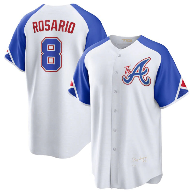 Baseball Jersey | Atlanta Braves #8 Eddie Rosario White 2023 City Connect Stitched - image 1