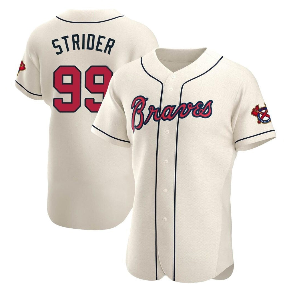 Baseball Jersey | Atlanta Braves #99 Spencer Strider Player Cream Limited Home Game Stitched - image 1