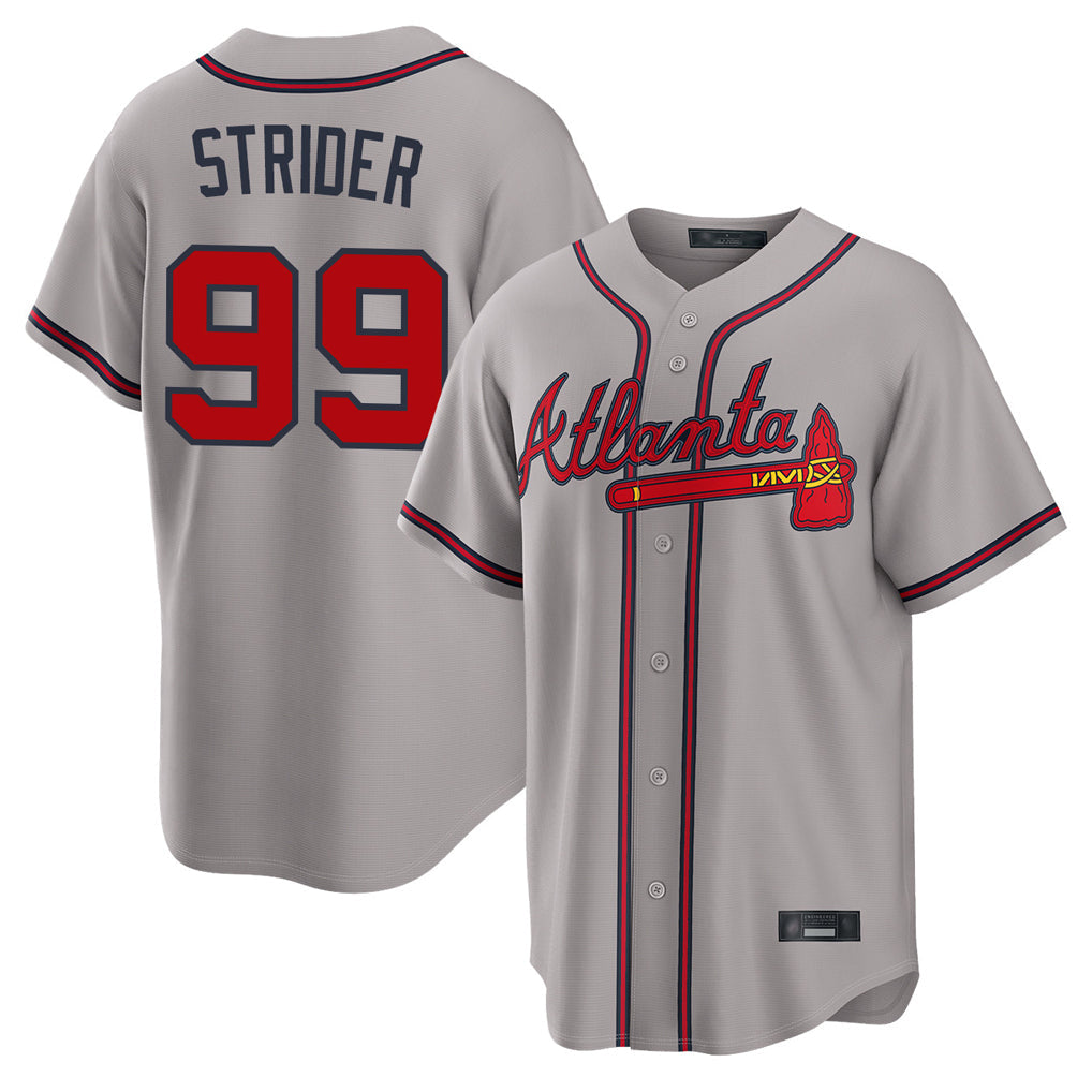Baseball Jersey | Atlanta Braves #99 Spencer Strider Player Gray Home Game Stitched - image 1