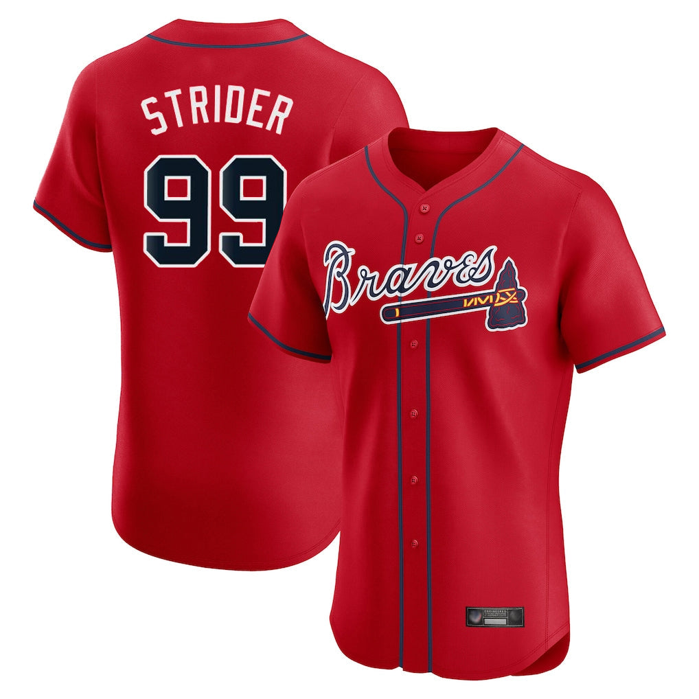 Baseball Jersey | Atlanta Braves #99 Spencer Strider Player Red Limited Home Game Stitched - image 1