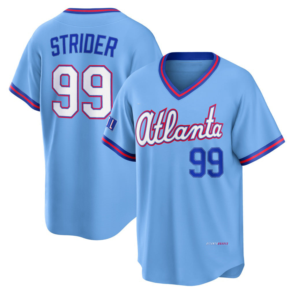 Baseball Jersey | Atlanta Braves #99 Spencer Strider Powder Blue 2026 City Connect Stadium - image 1
