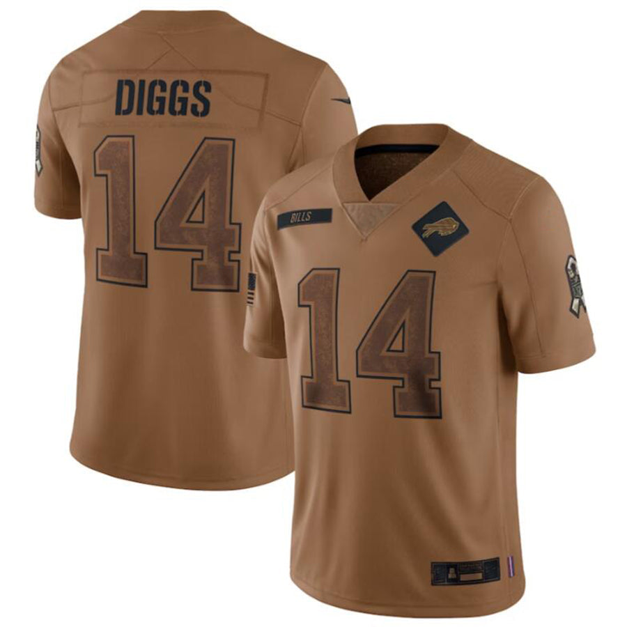 American Football Jersey | B.Bills #14 Stefon Diggs Brown 2023 Salute To Service Limited Jersey American Stitched Football Jerseys - image 2