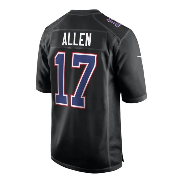 American Football Jersey | B.Bills #17 Josh Allen Black Carbon Fashion Game Stitched Football American Jersey - image 1