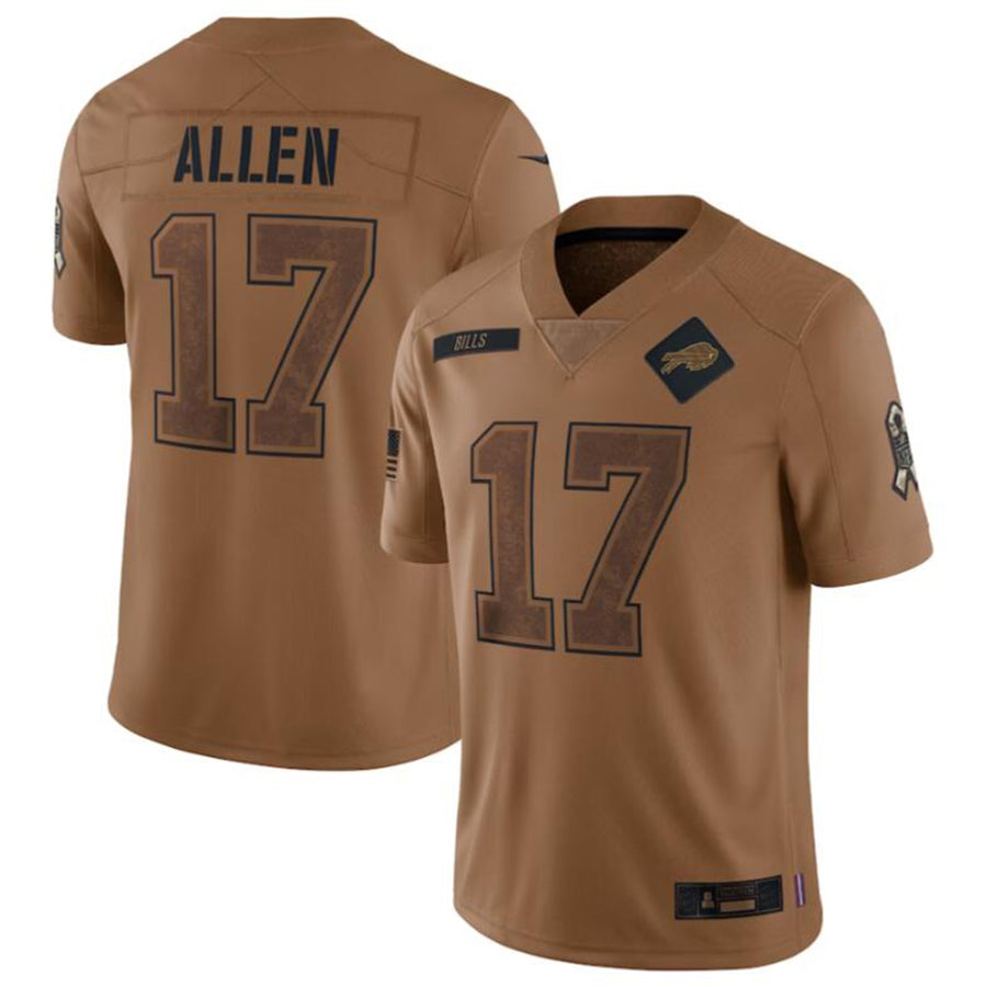 American Football Jersey | B.Bills #17 Josh Allen Player Brown Salute To Service Limited Jersey American Stitched Football Jerseys - image 2