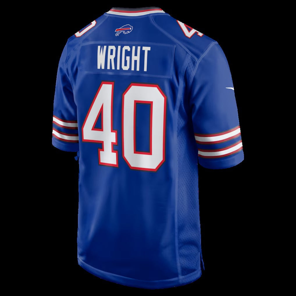 American Football Jersey | B.Bills #40 Matthew Wright Royal Team Game Stitched Football American Jersey - image 1