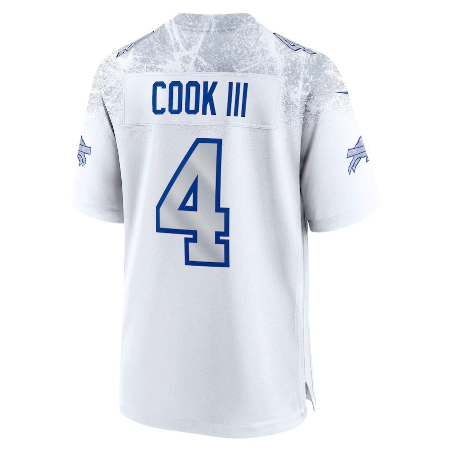 American Football Jersey | B.Bills #4 James Cook III 2025 Rivalries Collection Game Jersey - White - image 1