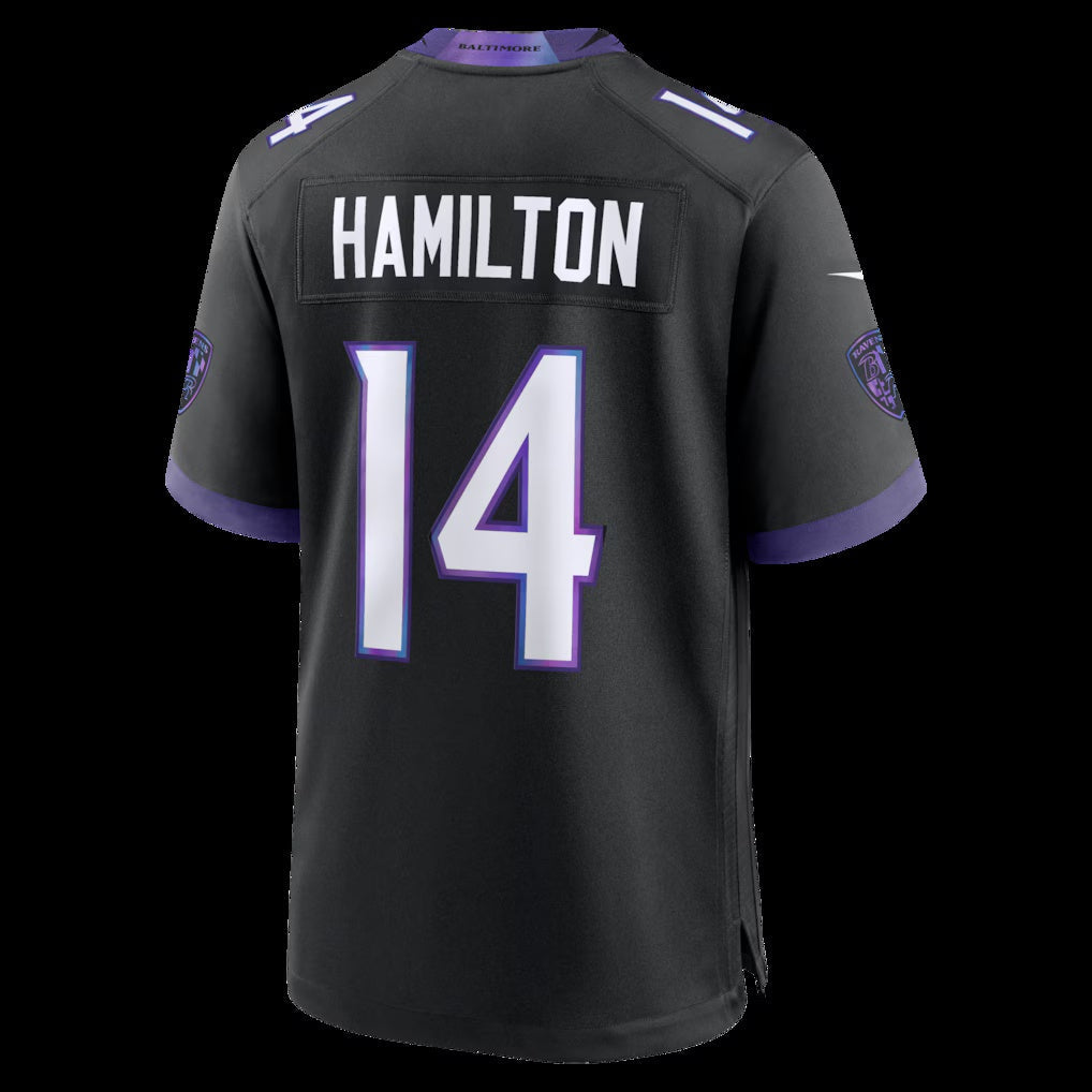 American Football Jersey | B.Ravens #14 Kyle Hamilton Black Alternate Game Stitched Football American Jersey - image 1