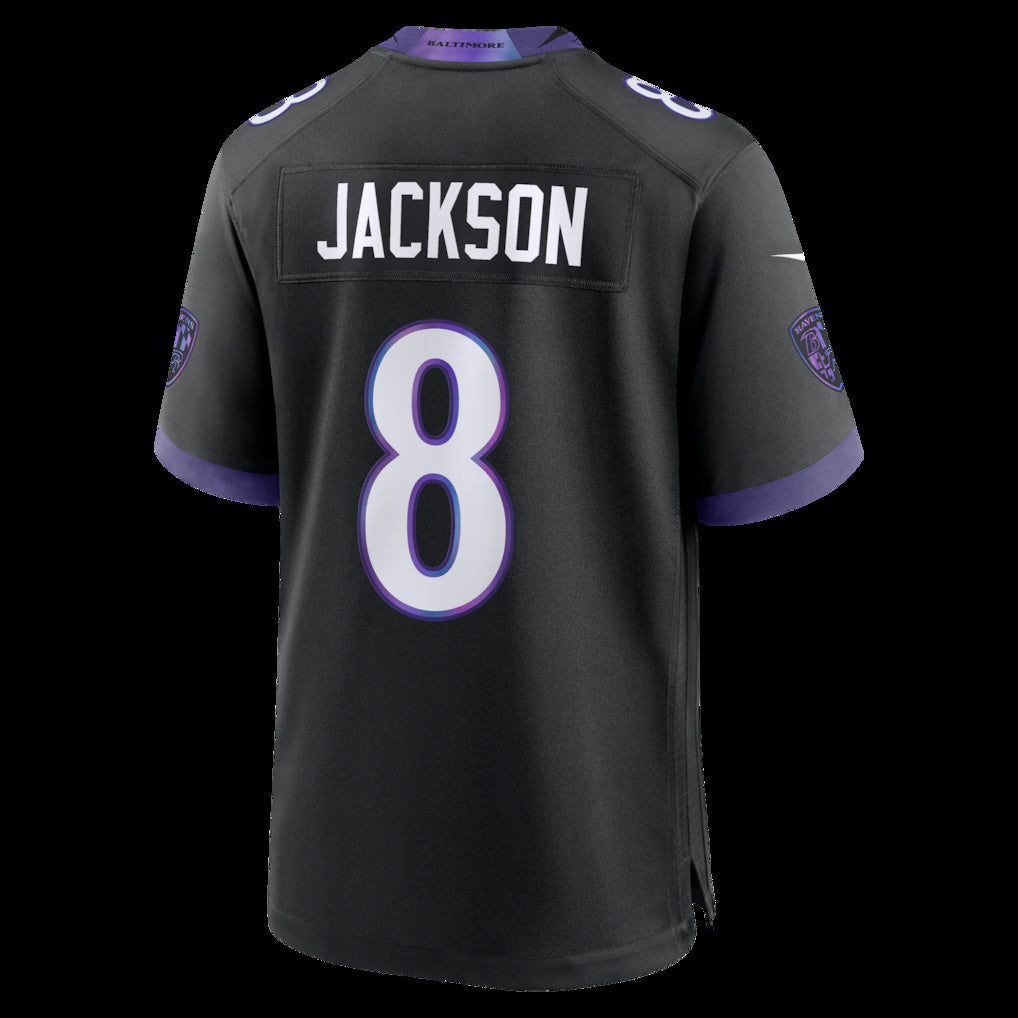 American Football Jersey | B.Ravens #8 Lamar Jackson Black Alternate Game Stitched Football American Jersey - image 1