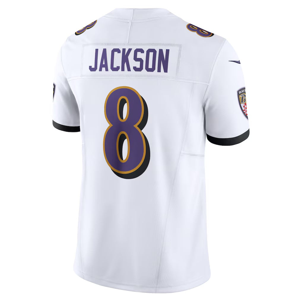 American Football Jersey | B.Ravens #8 Lamar Jackson White Vapor F.U.S.E. Limited Stitched Football American Jersey - image 1