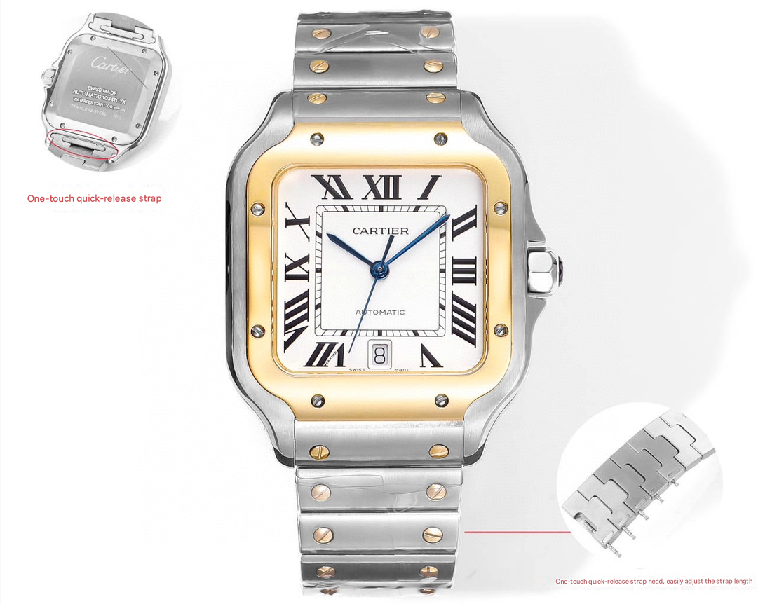 Santos Stainless Steel & Yellow Gold 39.8MMx47.5MM Watch (W2SA0009) - product view 1
