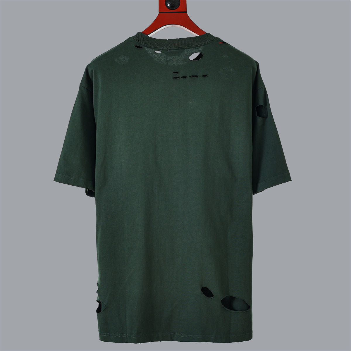 Balenciaga Caps Destroyed Flatground T-Shirt in Green - product view 2