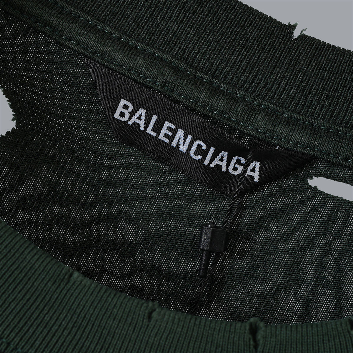 Balenciaga Caps Destroyed Flatground T-Shirt in Green - product view 5